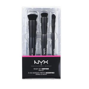 NYX Professional Makeup Ready Contour Brush Set 3 Pcs (Highlighter Brush + Contour Brush + Blending Brush)